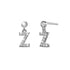 Solid 925 Sterling Silver Initial Crystal Personalised Alphabet Letter Earrings